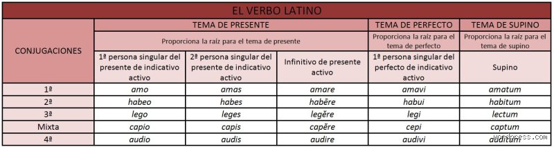 ¿Cuál es la diferencia entre las conjugaciones en latín?