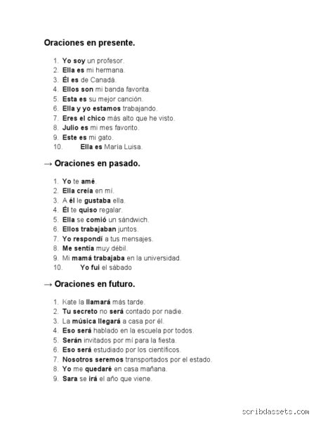 ¿Puedes darme 20 oraciones en presente?