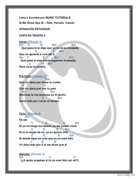 ¿Cómo tocar si me dices que si en guitarra?