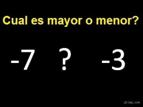 ¿Es menos 7 mayor que menos 3?