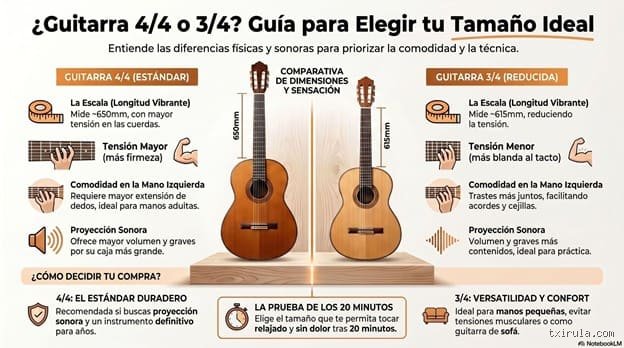 ¿Son más fáciles de tocar las guitarras de 3/4?