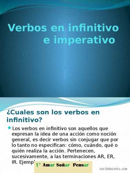 ¿Cuál es la diferencia entre los verbos en infinitivo y en imperativo?