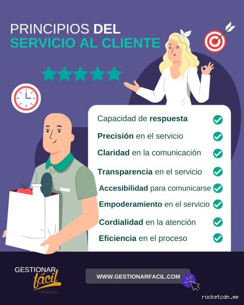 ¿Cuáles son 5 principios de atención al cliente con ejemplos?