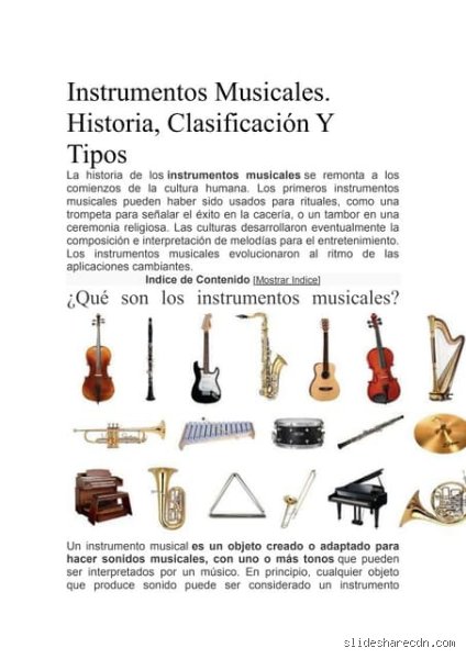 ¿Cómo clasifica Wikipedia los instrumentos musicales?
