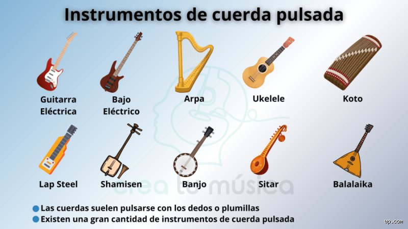 ¿Cuáles son 12 instrumentos de cuerda?