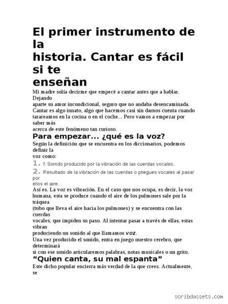 ¿Fue la voz humana el primer instrumento?