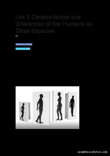 ¿Cuáles son las 5 características de los seres humanos?