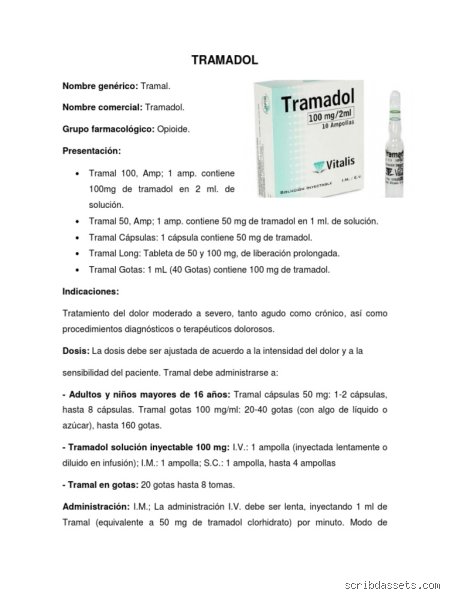 ¿Cuál es la dosis correcta de tramadol?