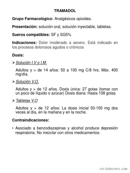 ¿Cuál es la dosis máxima de tramadol al día?