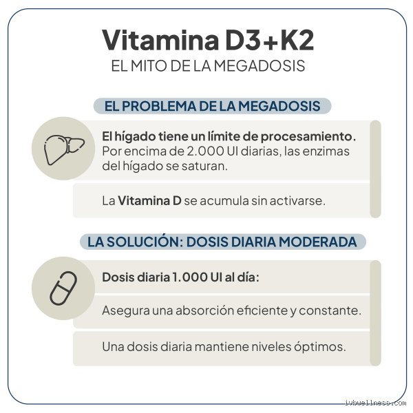 ¿Cuánta vitamina D3 y K2 debo tomar diariamente?