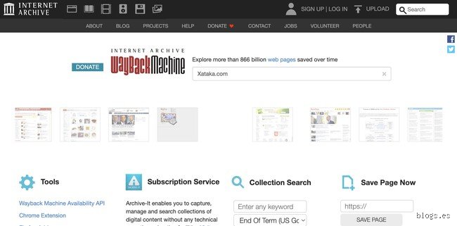 ¿Cómo ver Capturas de pantalla de sitios web antiguos?