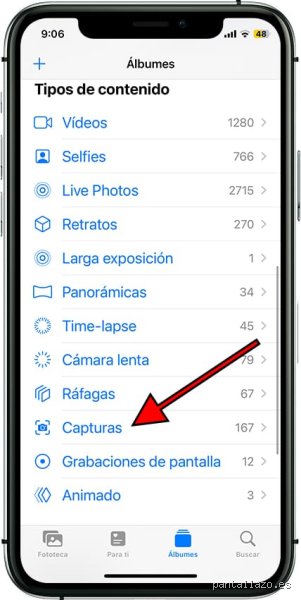 ¿Dónde están las capturas de pantalla en mi iPhone?
