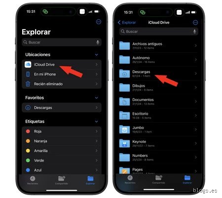 ¿Dónde se guardan las imágenes descargadas en mi iPhone?