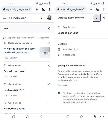 ¿Dónde se guardan los archivos de Google Lens?