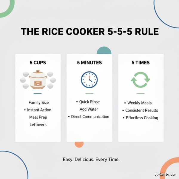 ¿Cuál es la regla 5/5/5 para el arroz?