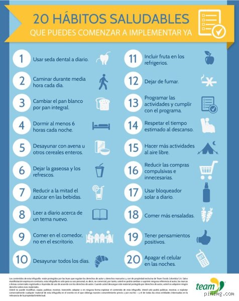 ¿Cuáles son 20 buenos hábitos?