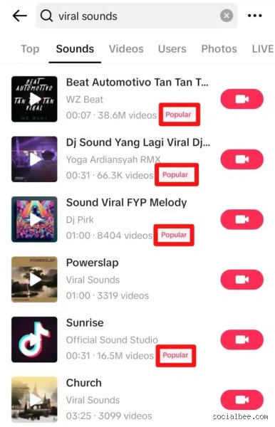 ¿Cómo se buscan las canciones en TikTok?