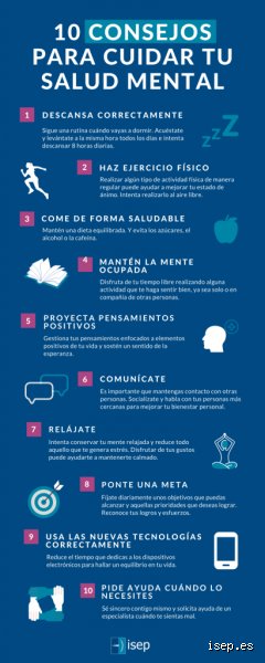 ¿Cuáles son 10 acciones que ayudan a la salud mental?