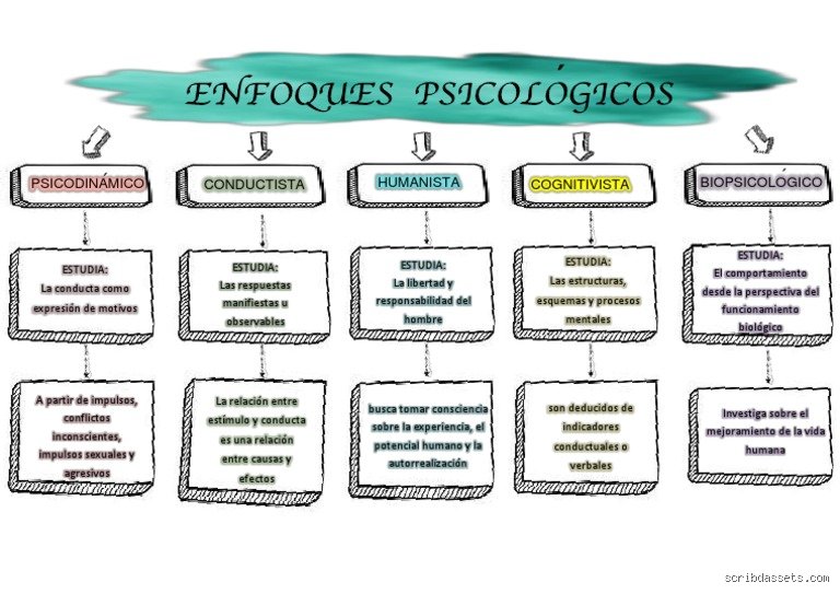 ¿Cuáles son los 5 enfoques de la psicología?