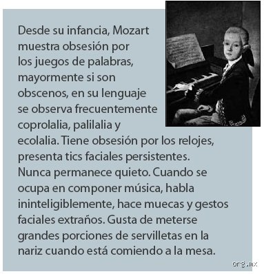 ¿Mozart tenía síndrome de Tourette?
