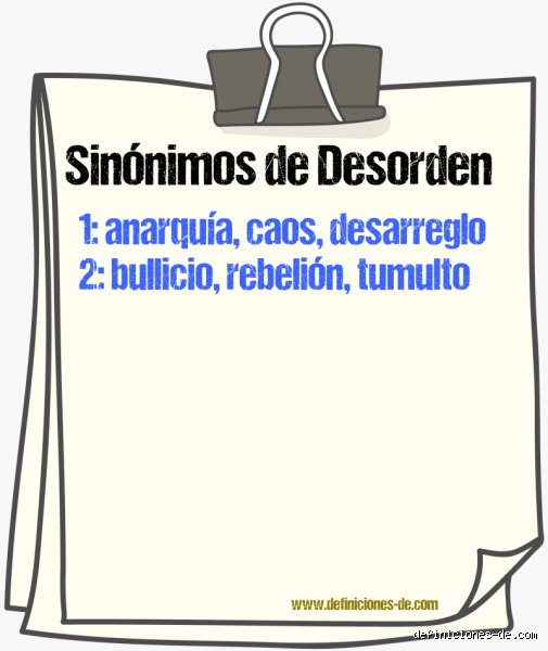 ¿Cómo reemplazar la palabra desorden?