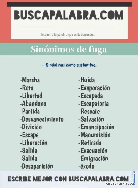 ¿Cómo reemplazar la palabra fuga?