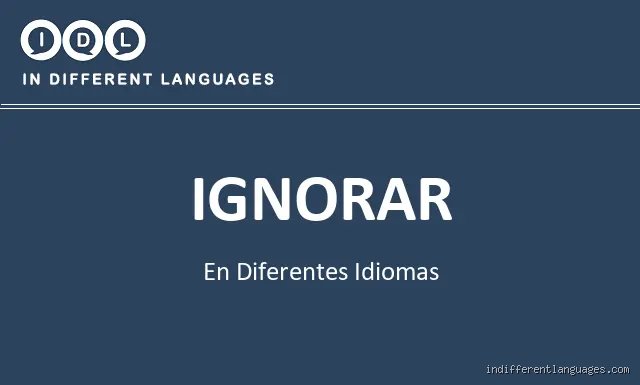 ¿Cómo se dice ignorar de forma elegante?