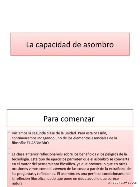 ¿Cómo se le dice a la capacidad de asombro?