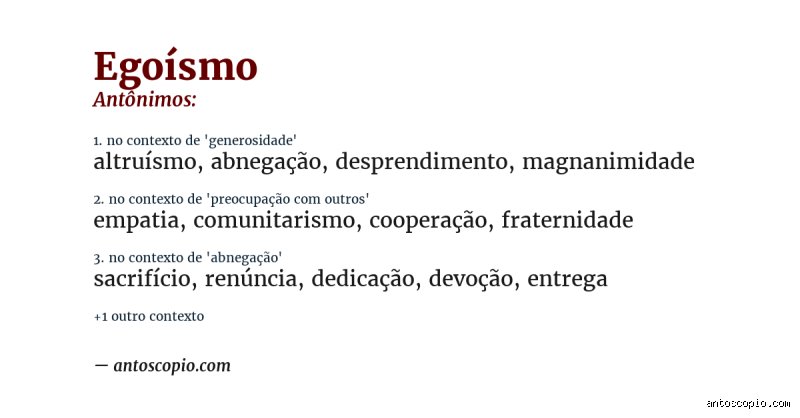 ¿Cuál es el antónimo de egoísmo?