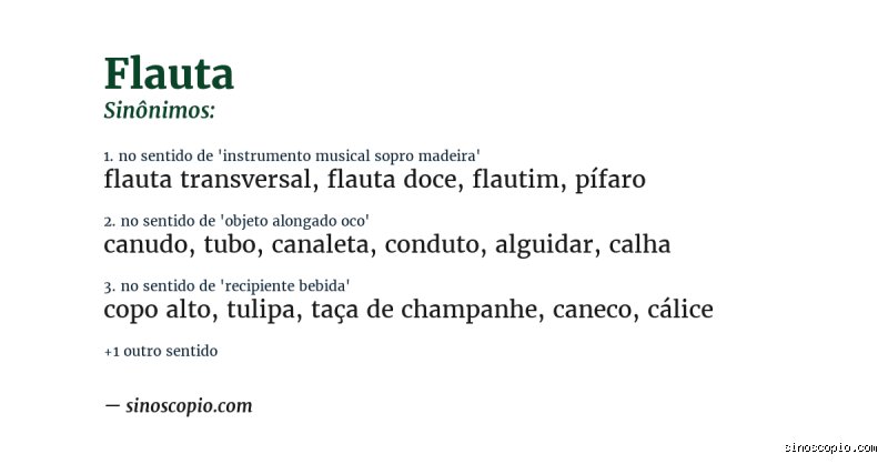 ¿Cuál es un sinónimo de flauta?