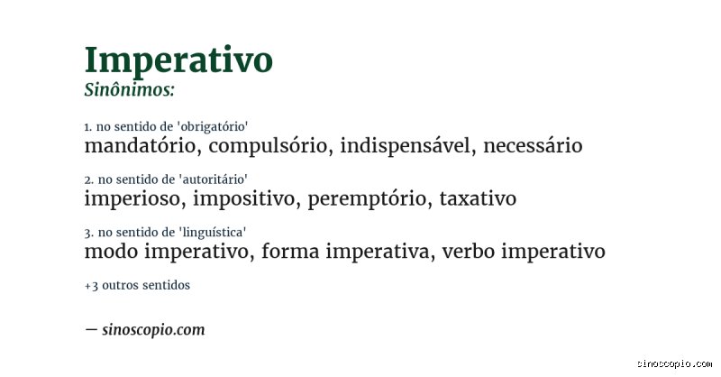 ¿Cuál es un sinónimo de la palabra imperativo?