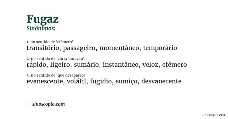 ¿Cuál es un sinónimo de persona fugaz?