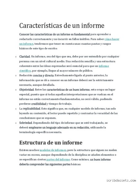 ¿Cuáles son las 5 cualidades de un buen informe?