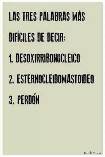 ¿Cuáles son las dos cosas más difíciles de decir en la vida?