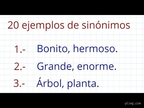 ¿Cuáles son los 5 sinónimos?