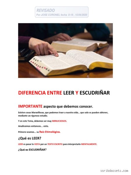 ¿Estudiar y escudriñar es lo mismo?