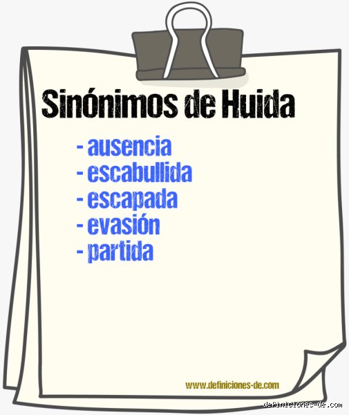 ¿Huido sinónimo?