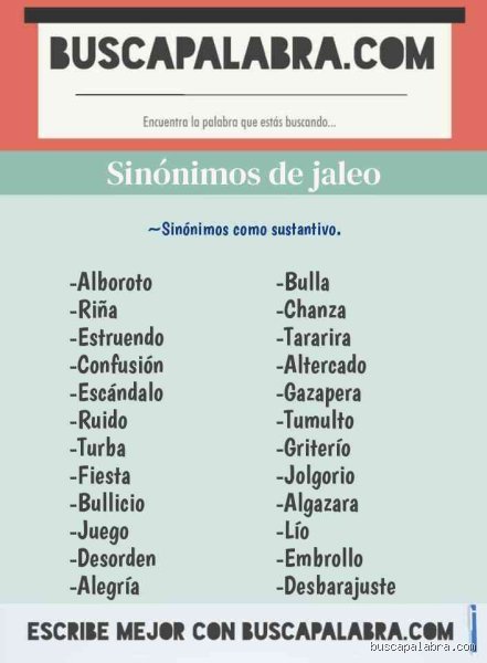 ¿Jaleo sinónimo?