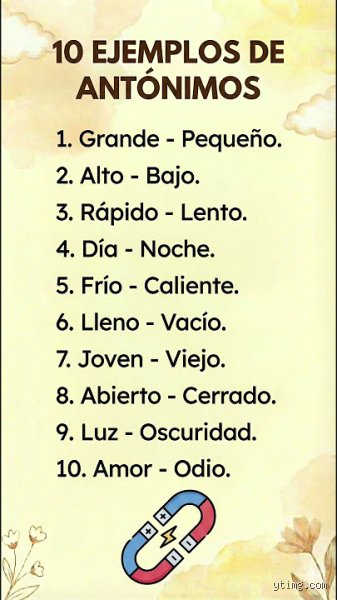 ¿Qué son 10 antónimos?