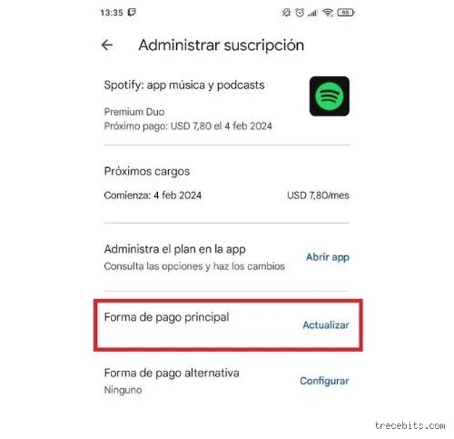 ¿Cómo aparece el cobro de Spotify?