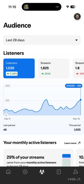 ¿Es bueno tener 1000 oyentes mensuales en Spotify?