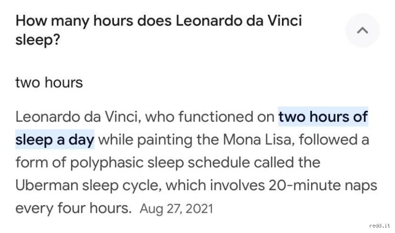 ¿Cuál era el horario de sueño de Da Vinci?