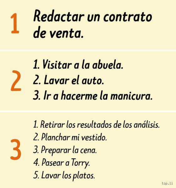 ¿Cuál es la regla 1-3-5 para el TDAH?