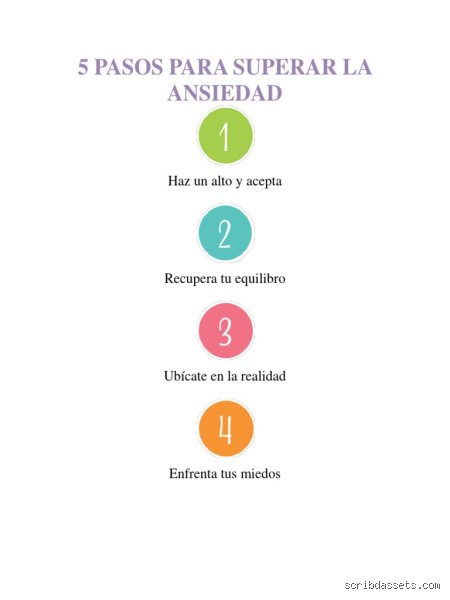¿Cuáles son 5 pasos para calmar la ansiedad?