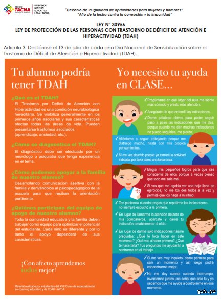 ¿Qué ley protege a los niños con TDAH?
