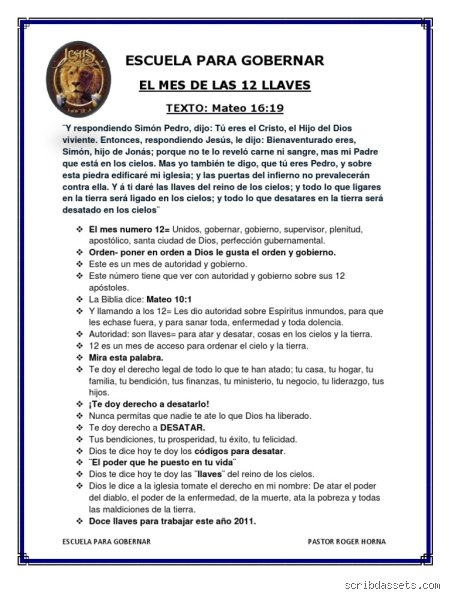 ¿Cuáles son las 12 llaves en orden?