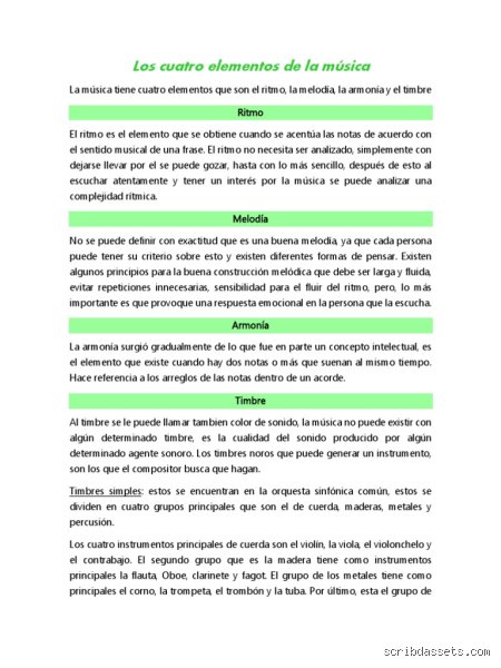 ¿Cuáles son los 4 fundamentos de la música?