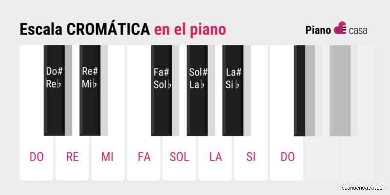 ¿Cuántas notas tiene una escala de piano?