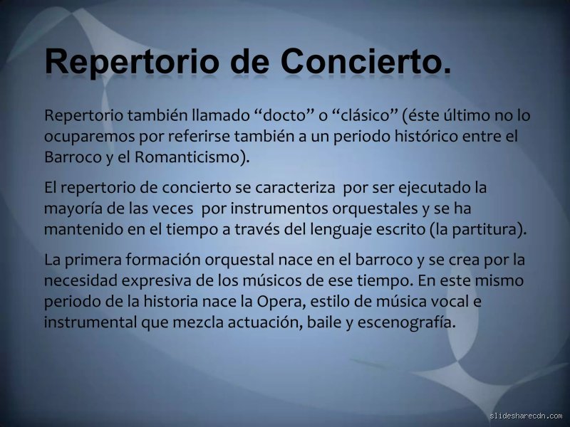 ¿Qué es el repertorio musical?