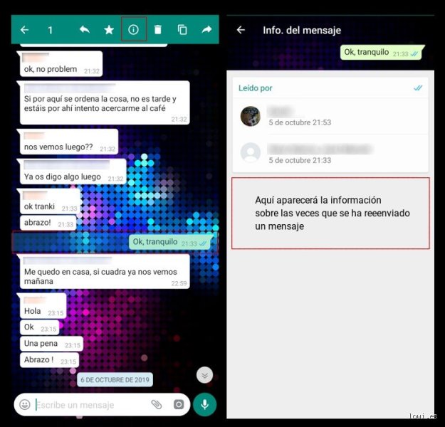 ¿Cómo saber si mi mensaje de WhatsApp fue reenviado?